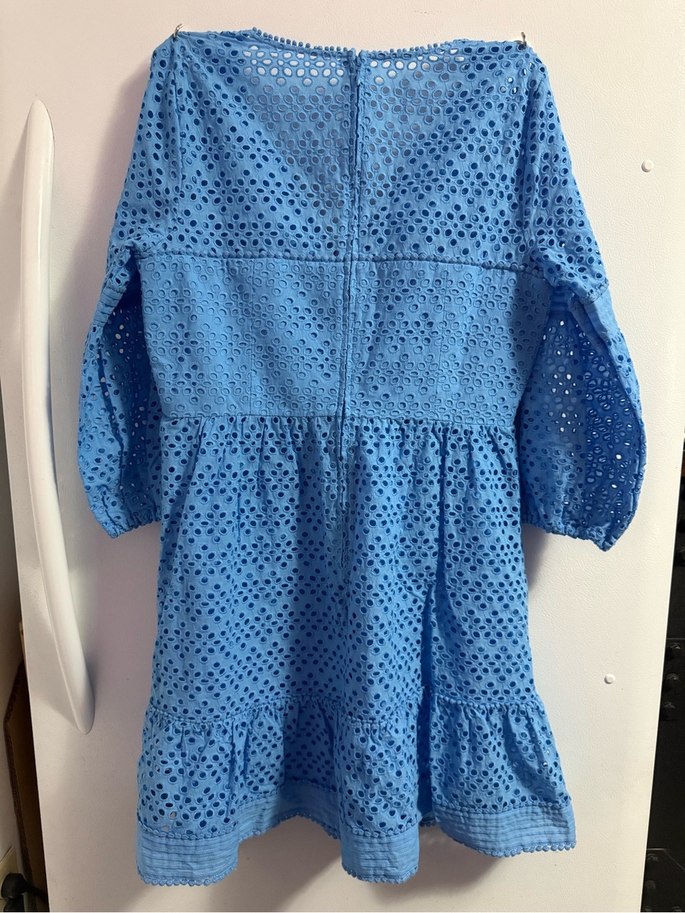 Lilly Pulitzer Blue Eyelet V-Neck Casual Dress - Picture 2 of 3